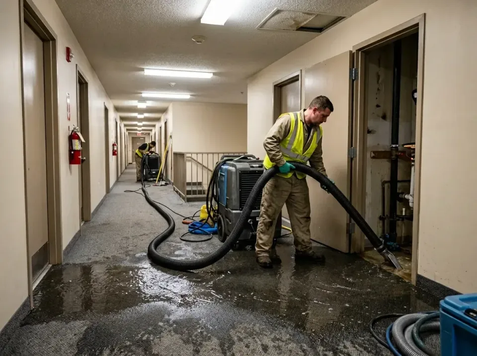 multi-unit-apartment-hallway-f-005 — frequently asked questions, Emergency Burst Pipe Water Extraction & Removal in Des Plai…